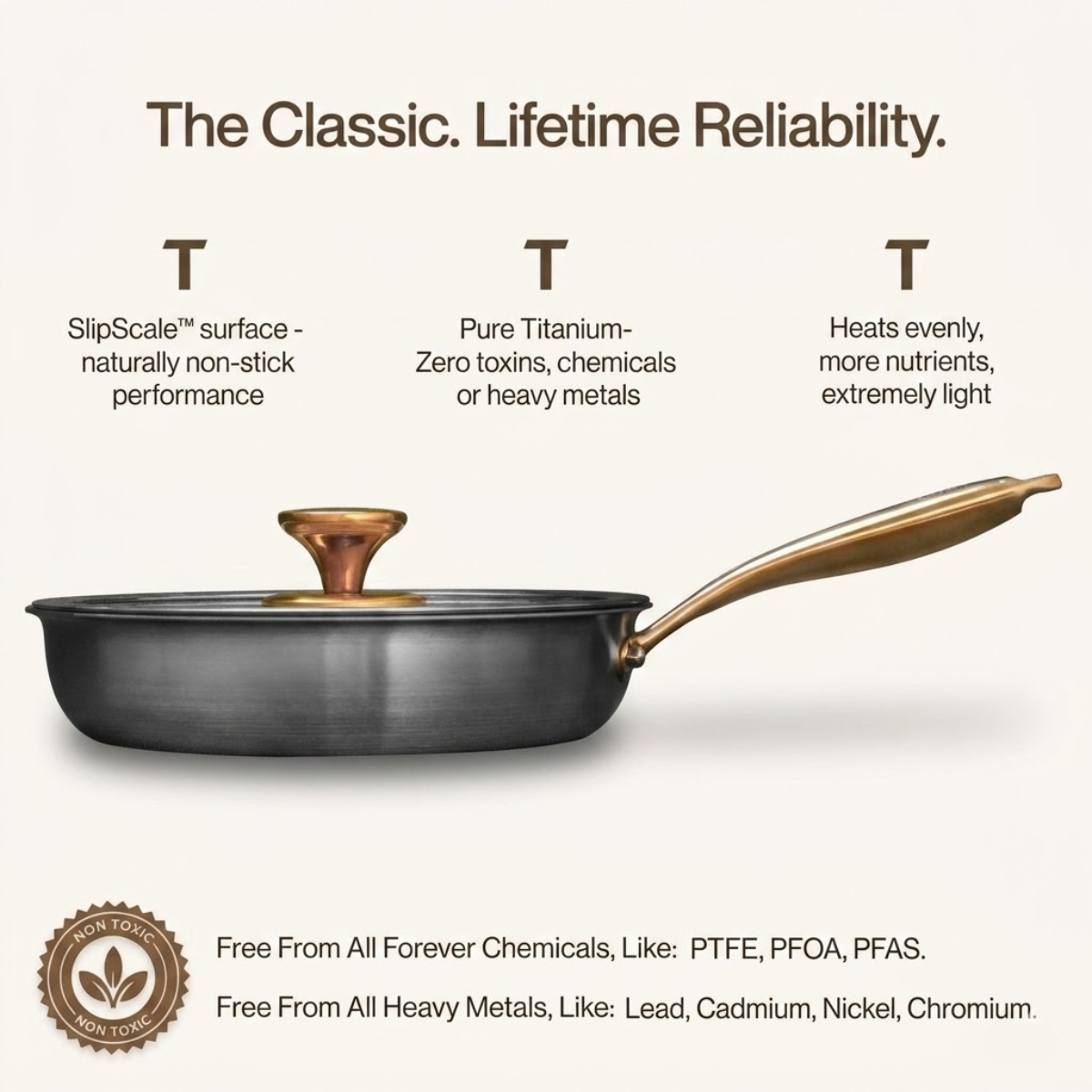 Kaizen Pure Titanium Classic Pan Pro