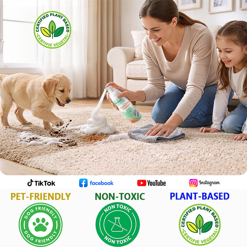 🔥100ml Extra-Large🔥 Waterless Carpet Cleaner Foam – Powerful Deep Stain Removal for Rugs & Upholstery, with Cleaning Towel