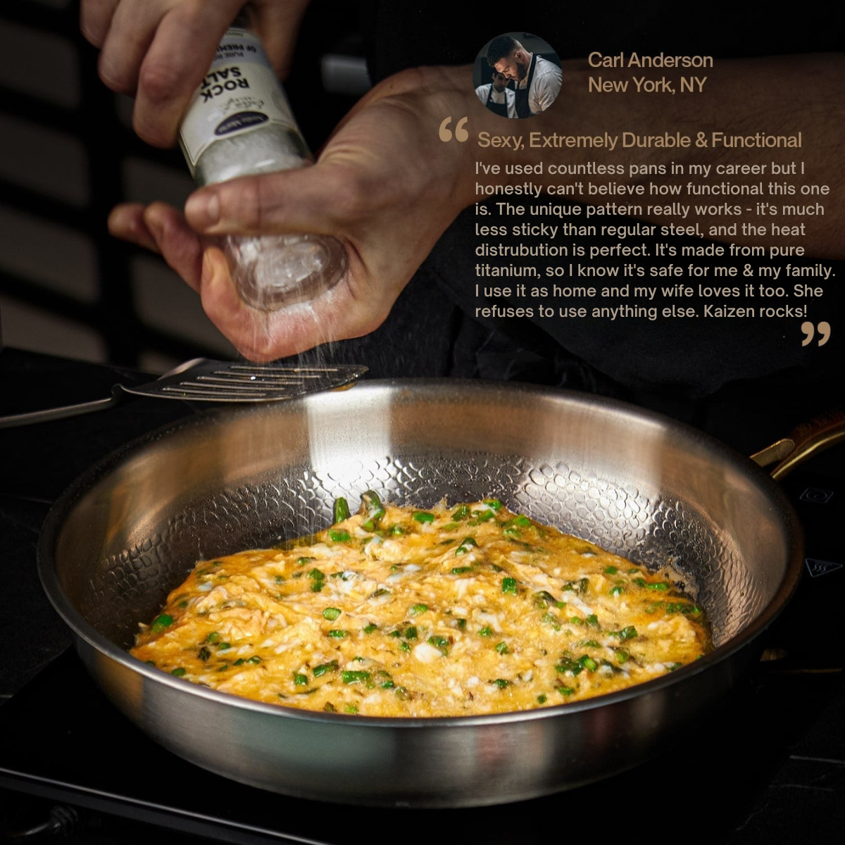 Kaizen Certified Pure Titanium Wok Pan Pro