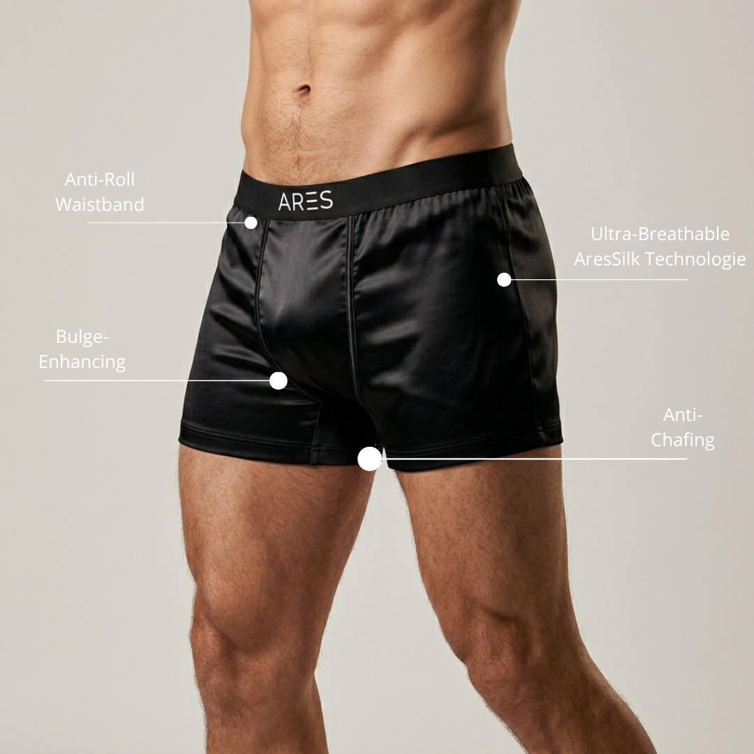 Men's premium silk boxer briefs in black