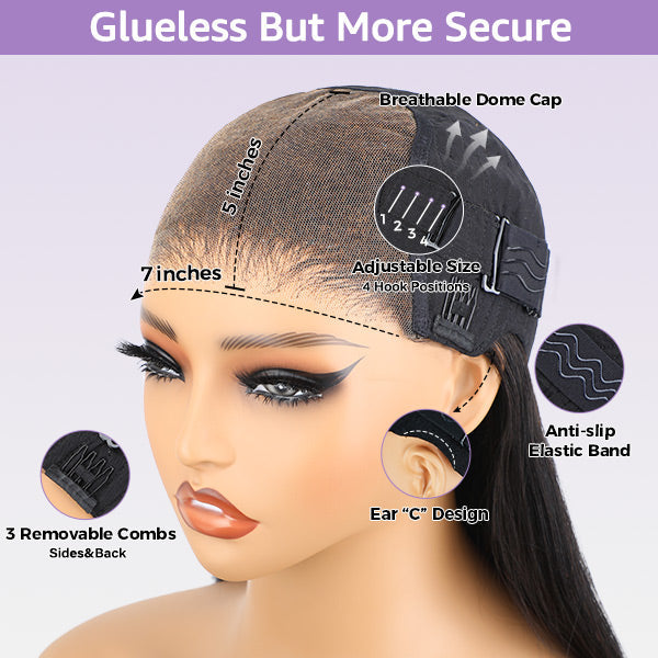 Water Wave Wear Go Wig Pre-cut 7x5 HD Lace Bleached Knots Wig With Pre-plucked Hairline