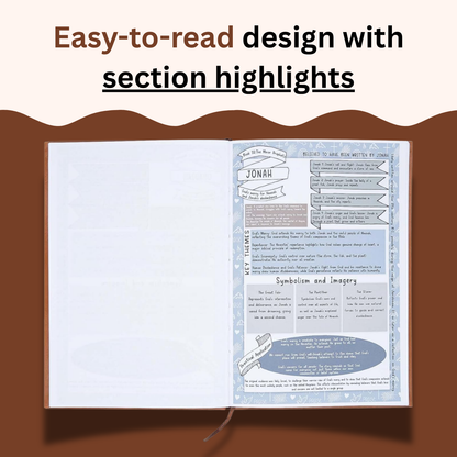 Bible Study Guide - easy to read design with section highlights