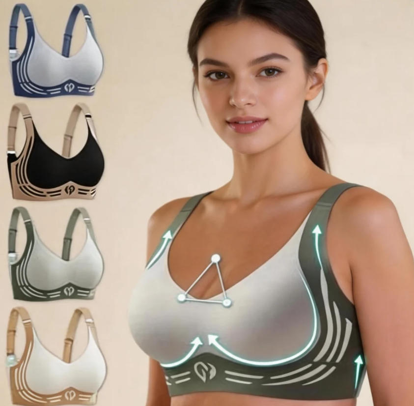 Anti-Sagging Support Shockproof Sports Fixed Cup Bra For Women