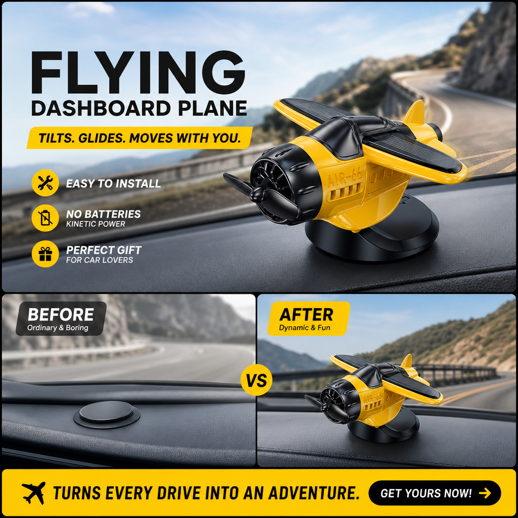 🔥Solar powered airplane shaped car ornaments