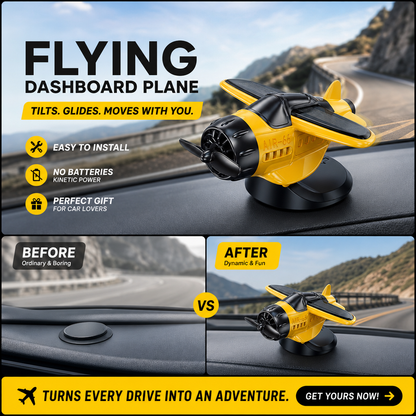🔥Solar powered airplane shaped car ornaments