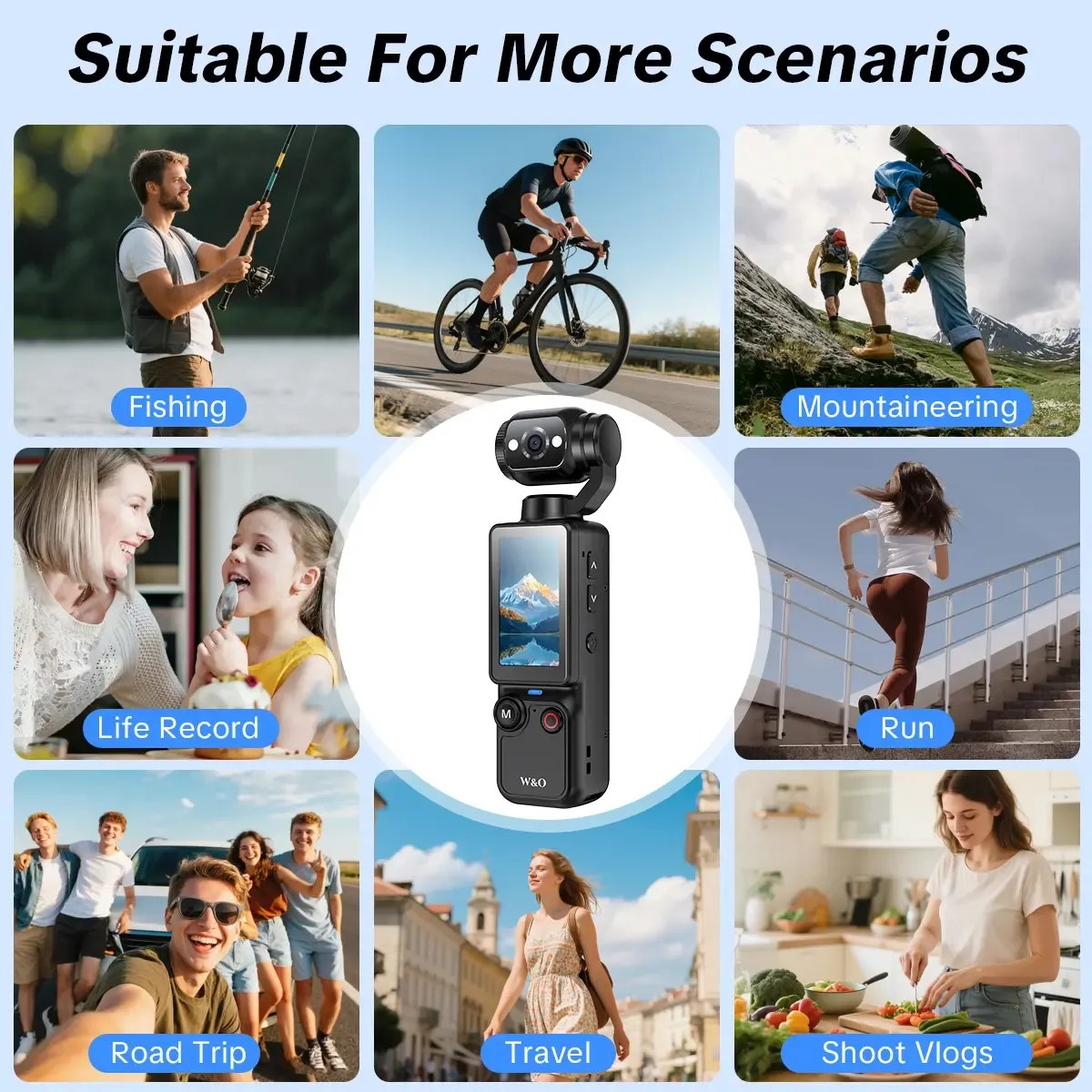 🎥 Upgraded Vlogging Camera – 180° Rotating Lens, Full-Body Video Recorder for Travel, Daily Life & Content Creation