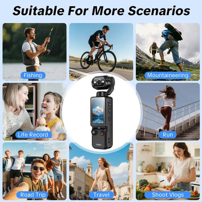 🎥 Upgraded Vlogging Camera – 180° Rotating Lens, Full-Body Video Recorder for Travel, Daily Life & Content Creation