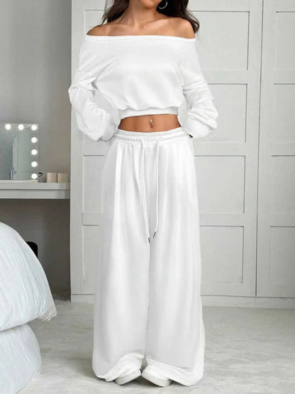 Women's Asymmetrical Shoulder Casual Set