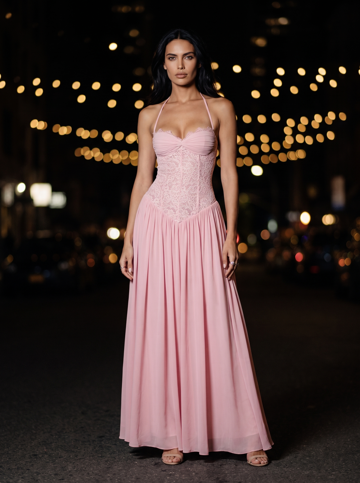 Aubrey Maxi Dress Pink front