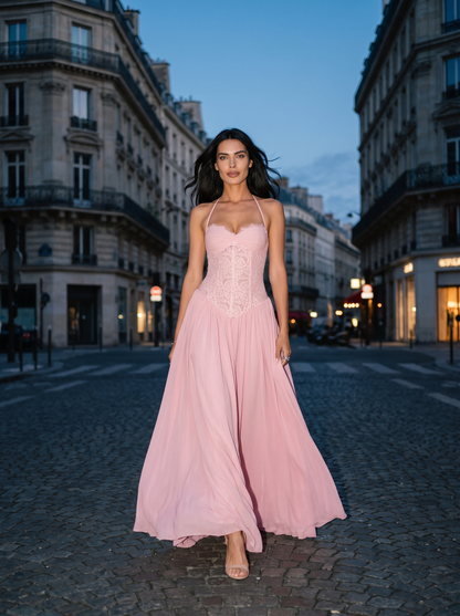 Aubrey Maxi Dress Pink Paris 1