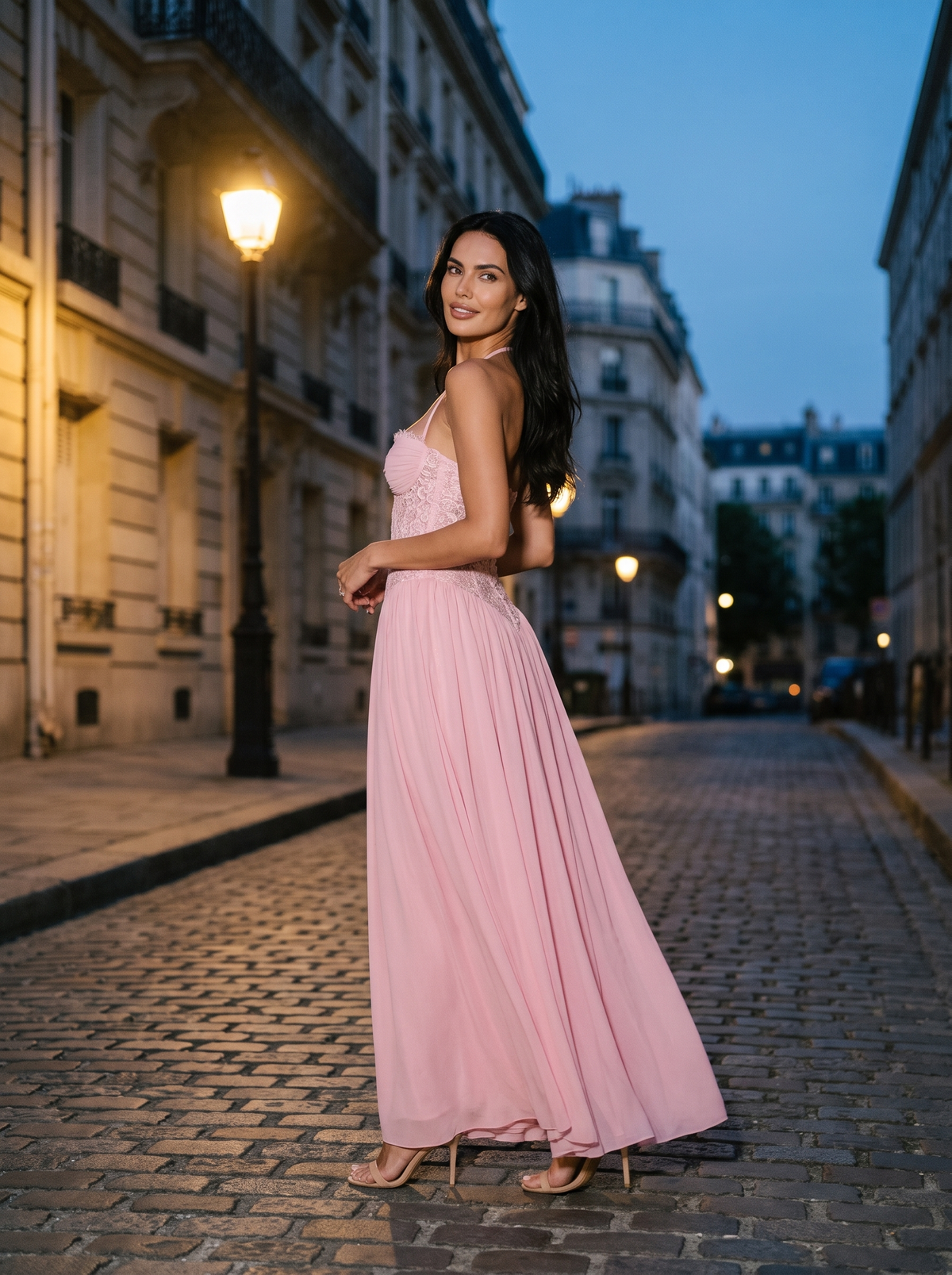 Aubrey Maxi Dress Pink Paris 2