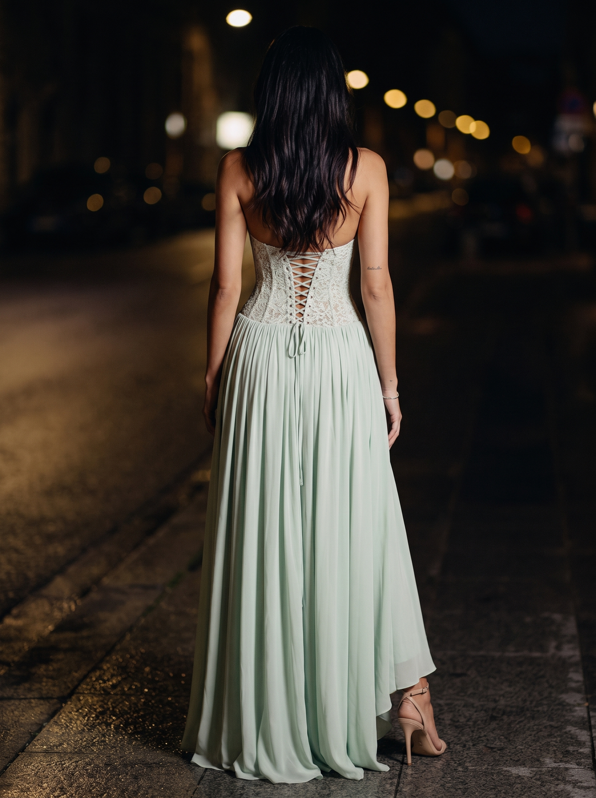 Aubrey Maxi Dress Mint back