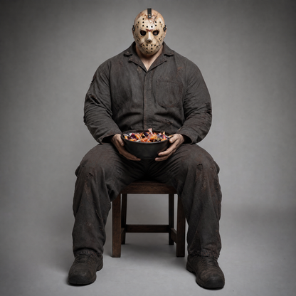 The Handyman - sitting with candy bowl