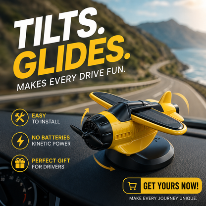 🔥Solar powered airplane shaped car ornaments