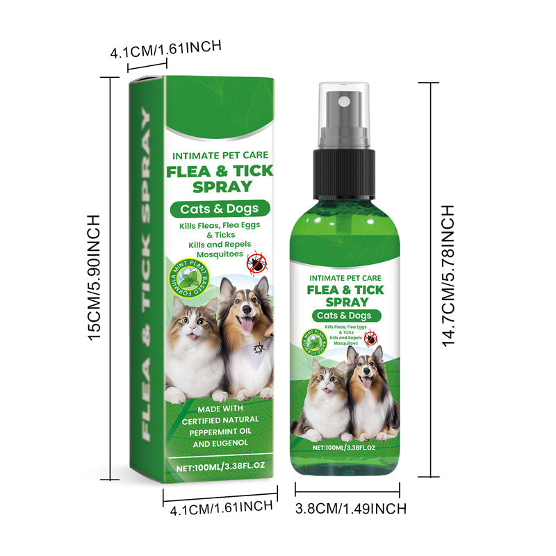🥳2026 HOT SALE🥳💞50K+ SOLD!🍃🐾 50% OFF! Natural Flea & Tick Spray – Peppermint & tea tree oil, safe for cats & dogs. Soothes itchy skin, no harsh chemicals. Just spray & go. A gentle pest solution. 🌿✨