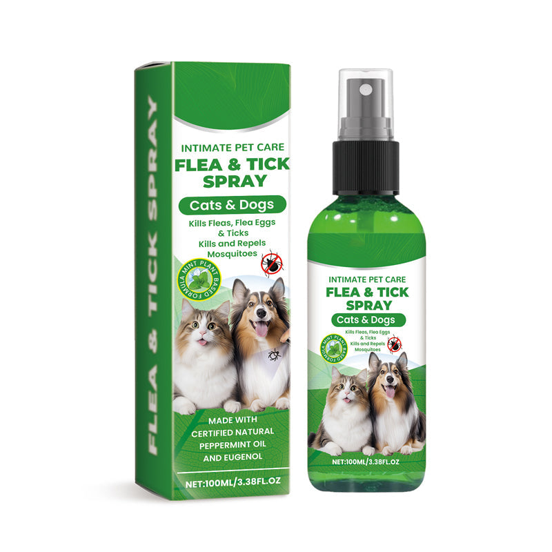🥳2026 HOT SALE🥳💞50K+ SOLD!🍃🐾 50% OFF! Natural Flea & Tick Spray – Peppermint & tea tree oil, safe for cats & dogs. Soothes itchy skin, no harsh chemicals. Just spray & go. A gentle pest solution. 🌿✨