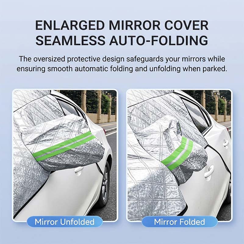 Thick partial car cover for sun and snow protection
