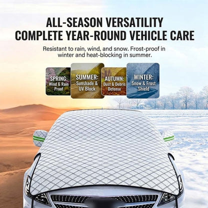 Thick partial car cover for sun and snow protection