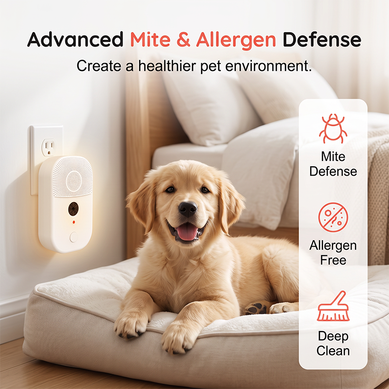 2-in-1 Pet Air Purifier & Ultrasonic Mite Repellent Device