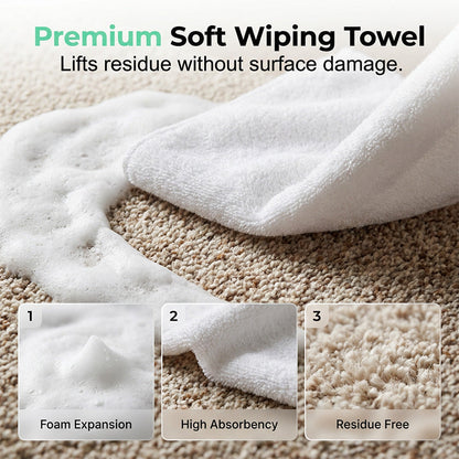 🔥100ml Extra-Large🔥 Waterless Carpet Cleaner Foam – Powerful Deep Stain Removal for Rugs & Upholstery, with Cleaning Towel