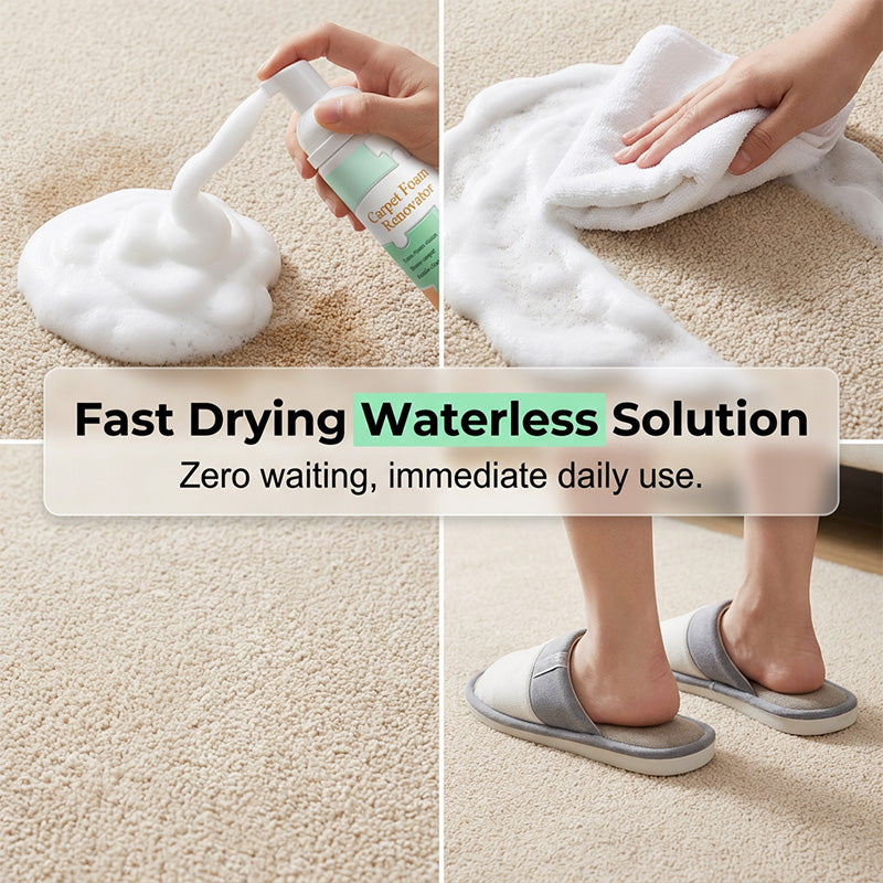 🔥100ml Extra-Large🔥 Waterless Carpet Cleaner Foam – Powerful Deep Stain Removal for Rugs & Upholstery, with Cleaning Towel
